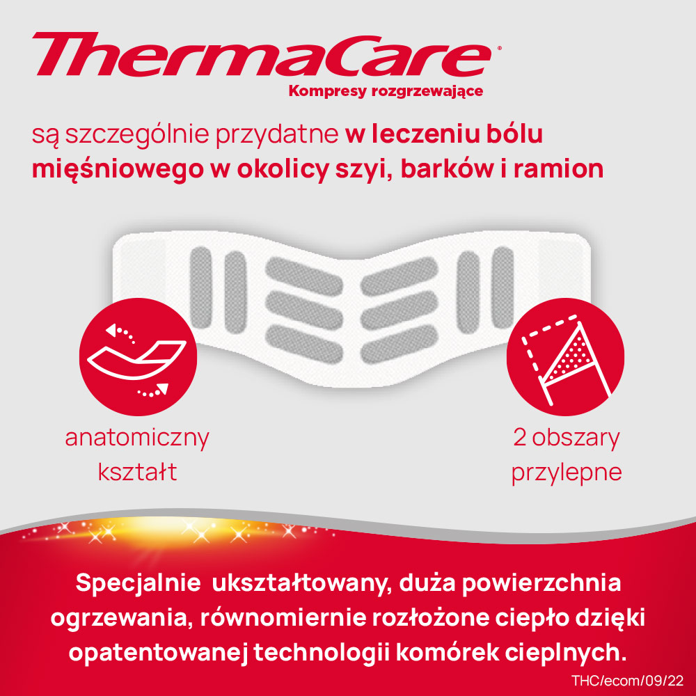 ThermaCare, kompresy rozgrzewające łagodzące ból szyi, ramion, 2 szt.