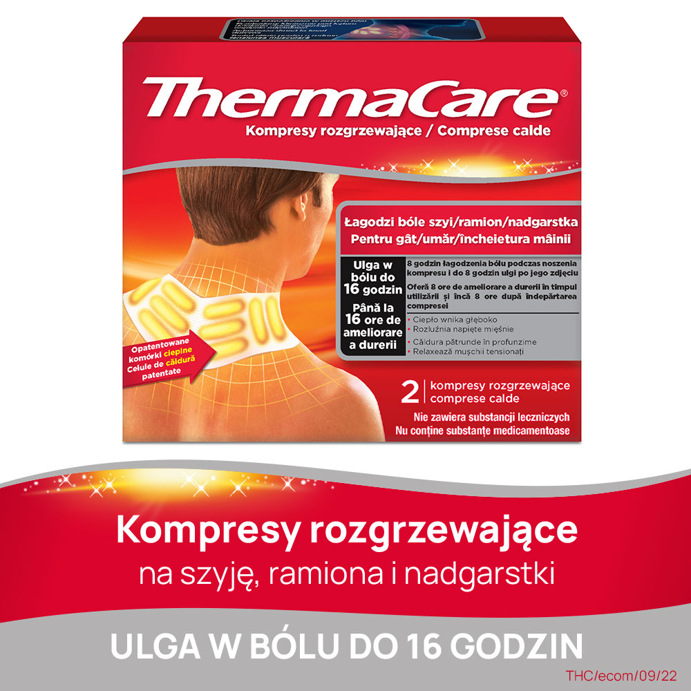 ThermaCare, kompresy rozgrzewające łagodzące ból szyi, ramion, 2 szt.