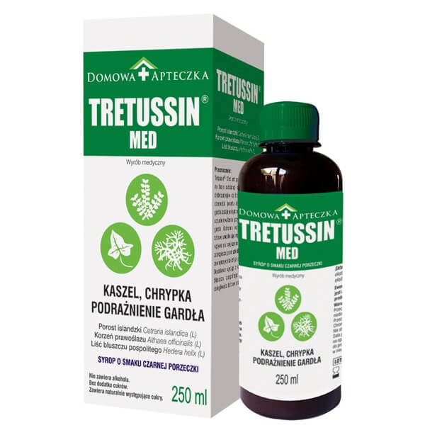 Tretussin Med, syrop łagodzący objawy zakażenia górnych dróg oddechowych, 250 ml