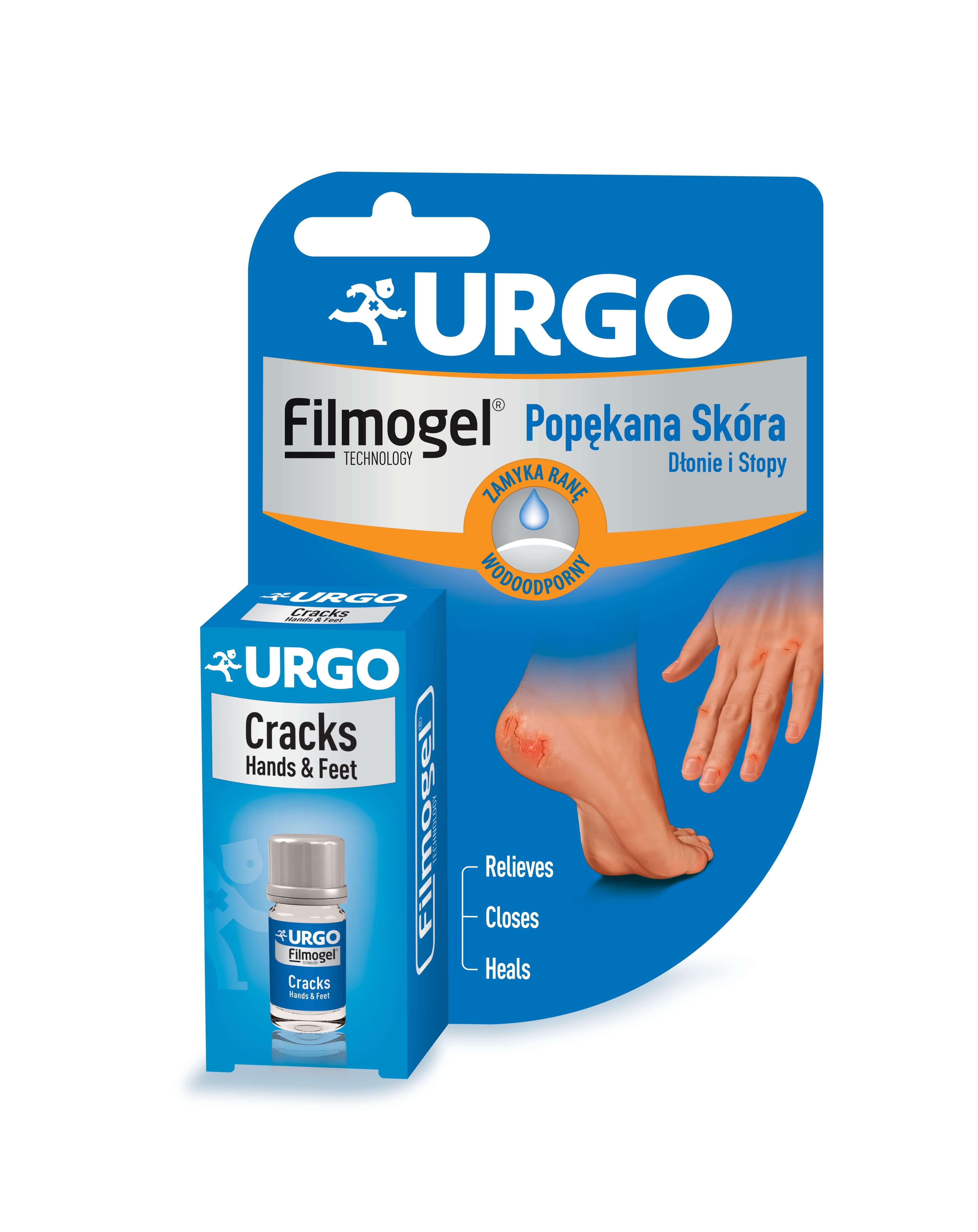 URGO Filmogel Popękana Skóra, opatrunek w płynie na pęknięcia skóry i małe rany u stóp i dłoni, 3,25 ml