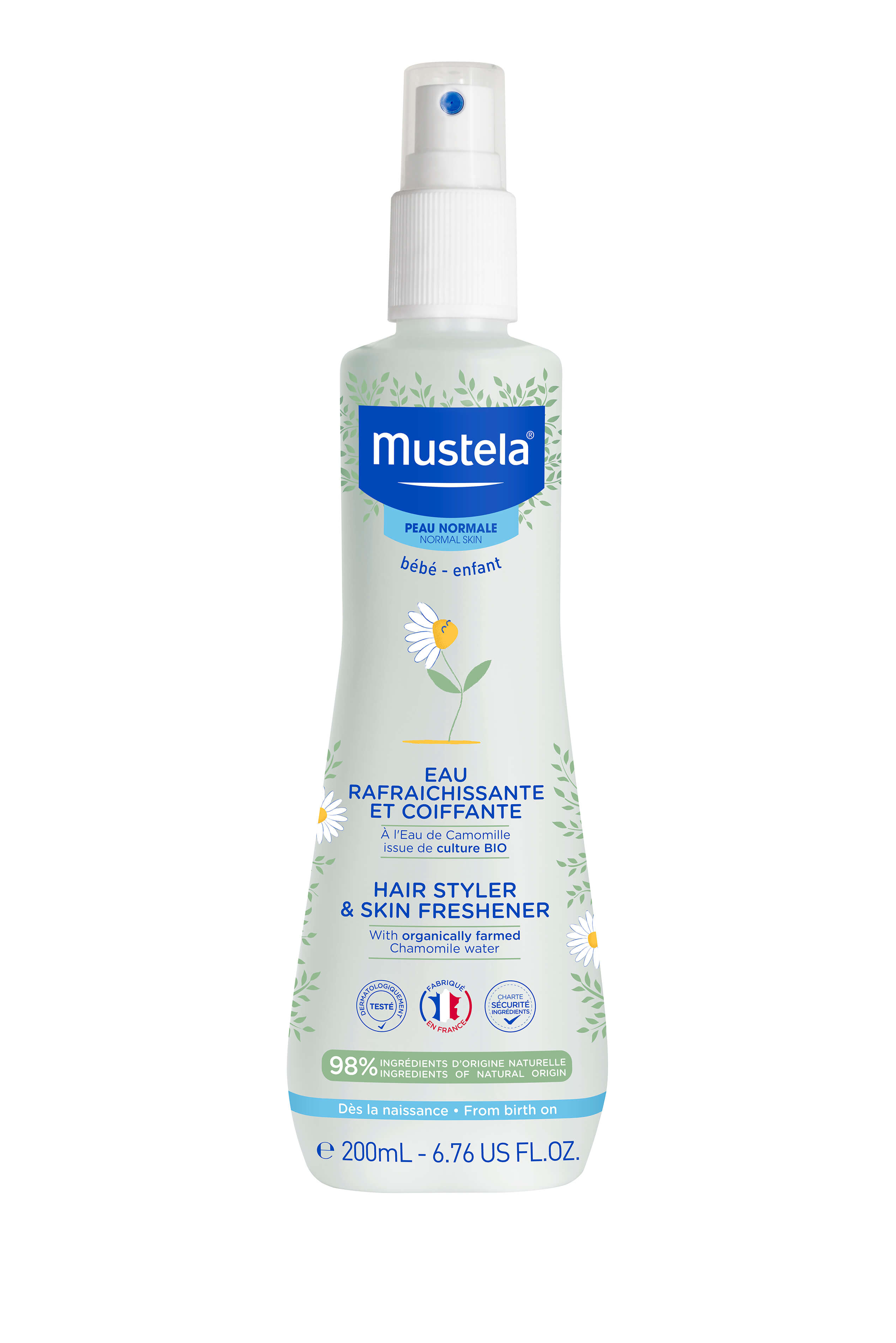 MUSTELA Odświeżający spray odświeżający i ułatwiający rozczesywanie włosów, 200 ml
