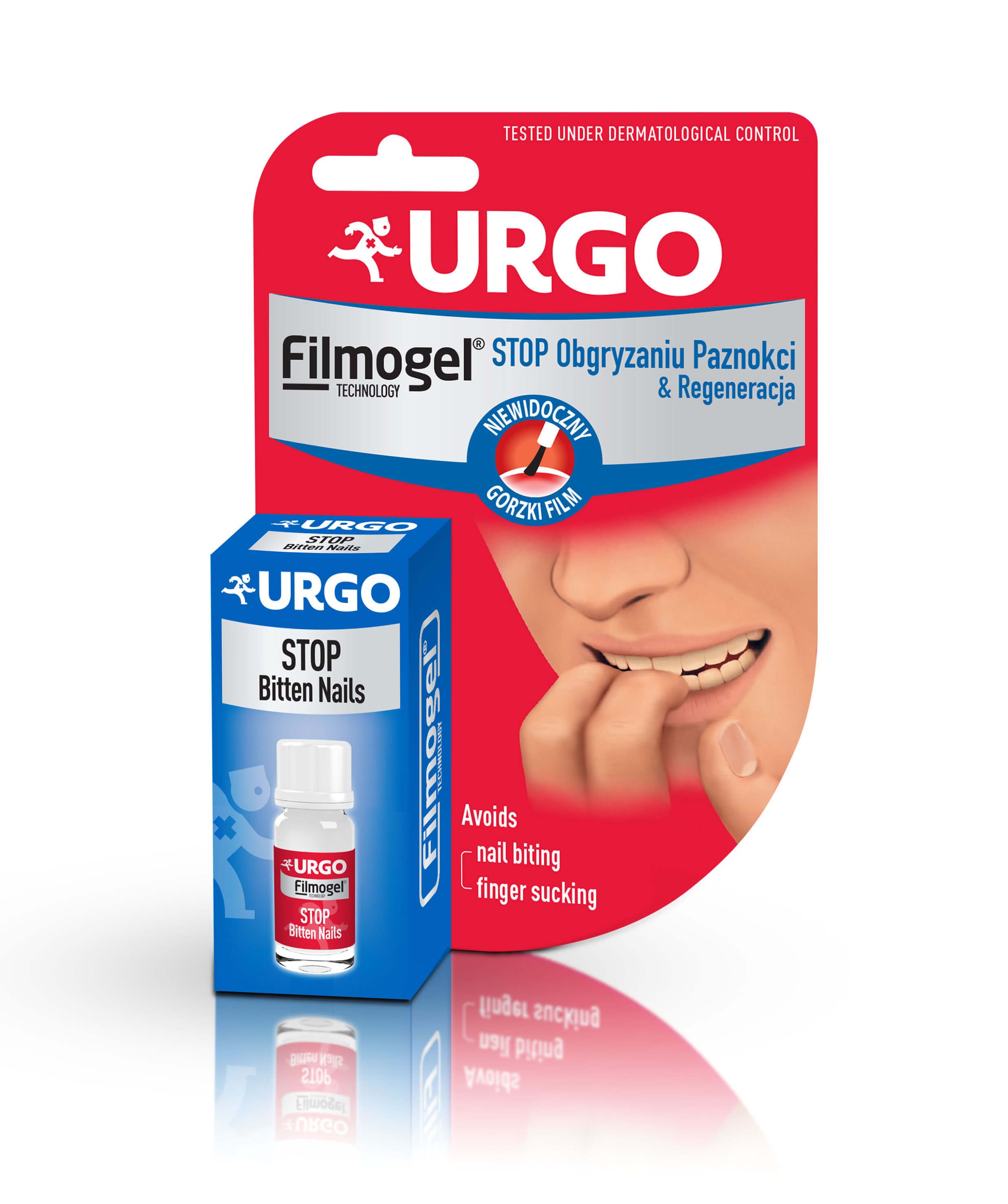 URGO STOP Obgryzaniu Paznokci & Regeneracja, lakier zapobiegający obgryzaniu paznokci i ssaniu palców przezroczysty, 9 ml