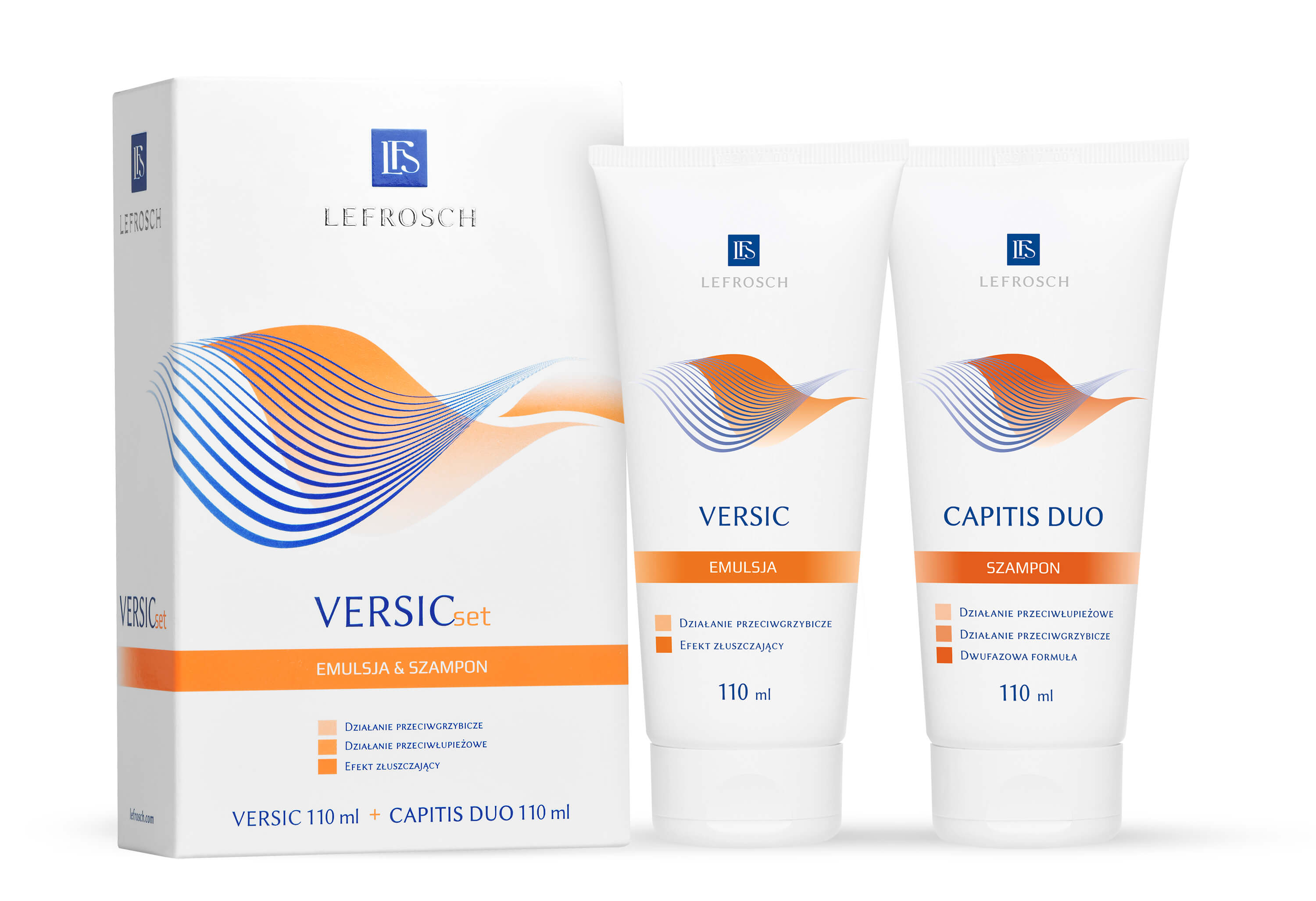 VERSIC SET , zestaw: Veric Emulsja 110 ml + Capitis Duo Szampon 110 ml