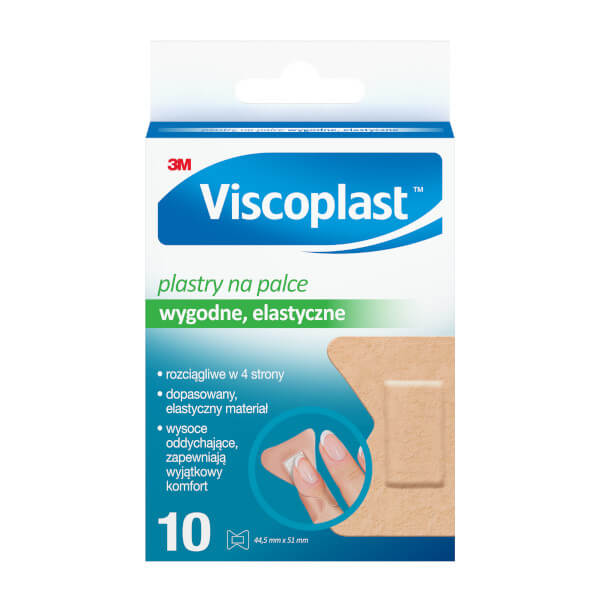 Viscoplast Plastry na Palce, wygodne i elastyczne 44,5 mm x 51 mm, 10 szt.