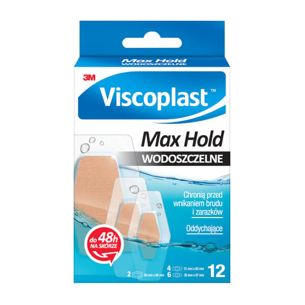 Viscoplast Max Hold , plastry oddychające, 12 szt.