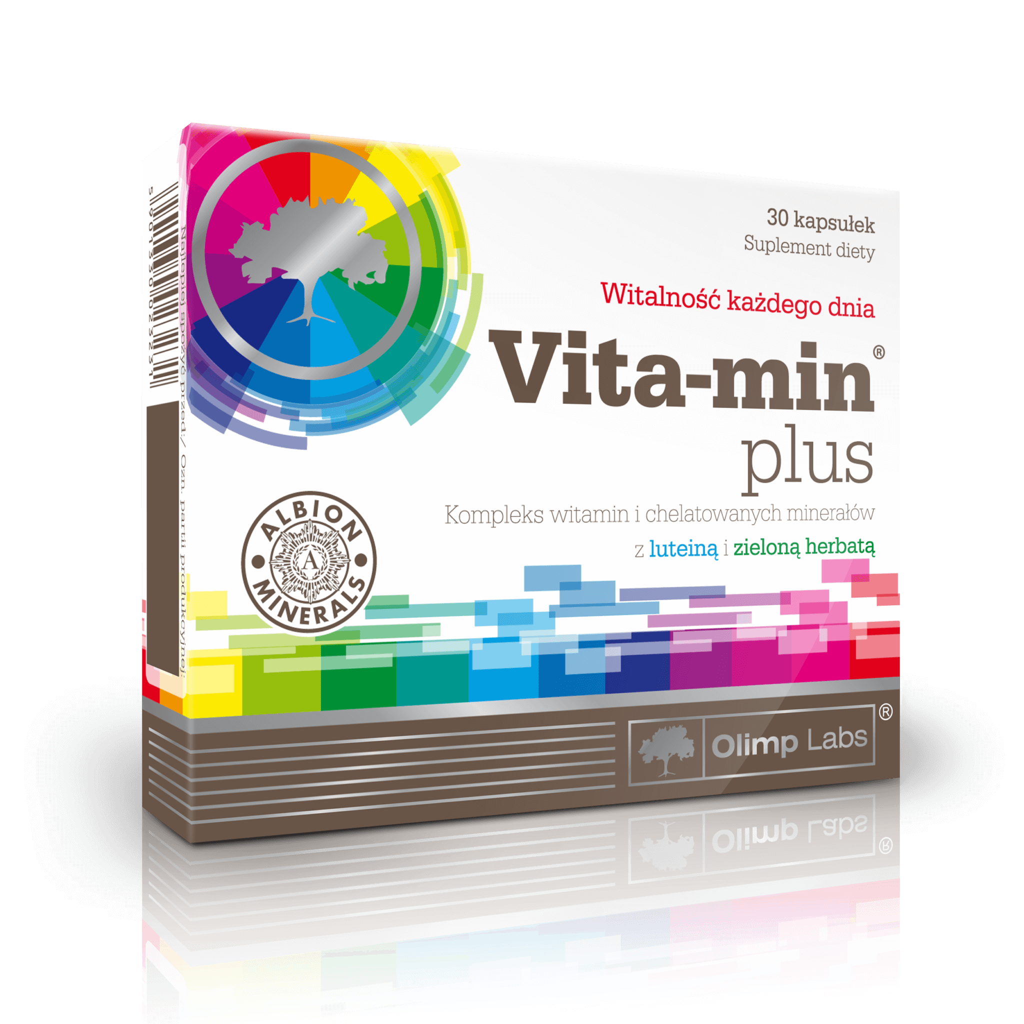Olimp Vita-Min Plus z luteiną i zieloną herbatą kapsułki z witaminami i minerałami, 30 szt.