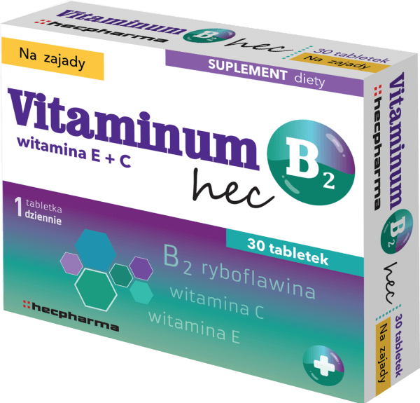 Vitaminum B2 Hec, tabletki z witaminą B2, E i C, 30 szt.