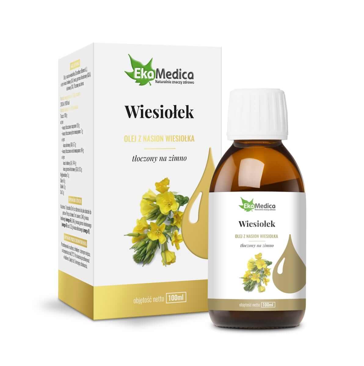 EkaMedica Wiesiołek , olej z nasion tłoczony na zimno, 100 ml