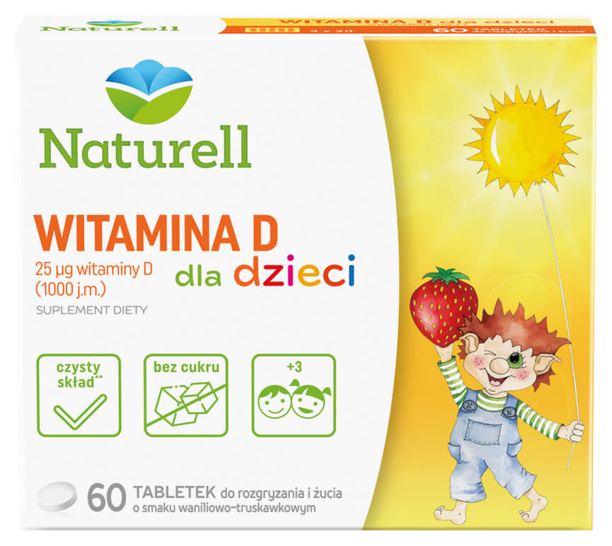 Naturell Witamina D, tabletki do ssania dla dzieci, 60 szt.