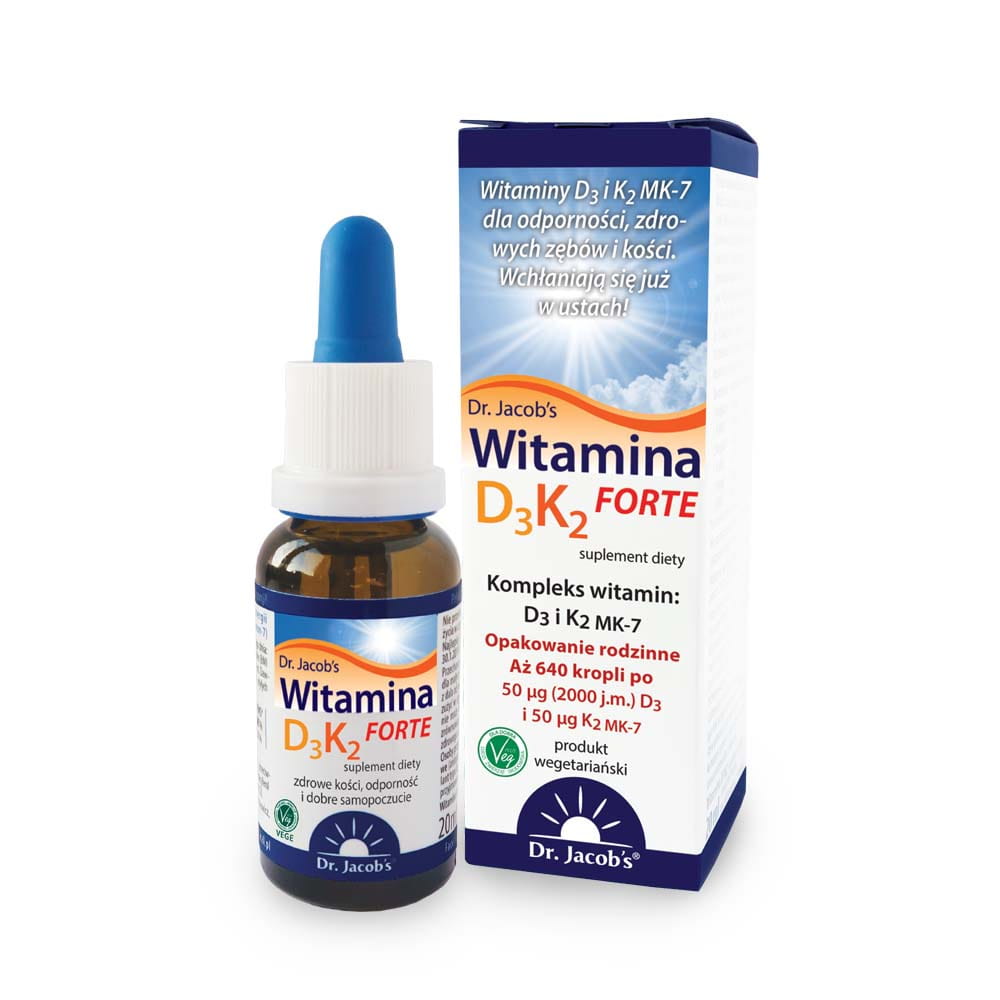 Dr. Jacob’s Witamina D3 K2 FORTE , krople w butelce, 20 ml