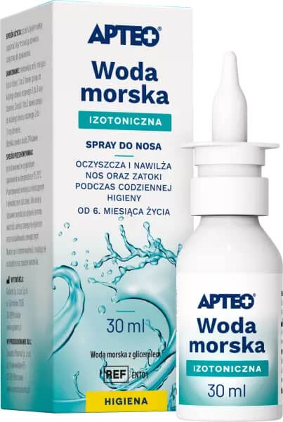 Woda morska izotoniczna, spray do nosa oczyszczający od 6 miesiąca życia, 30 ml