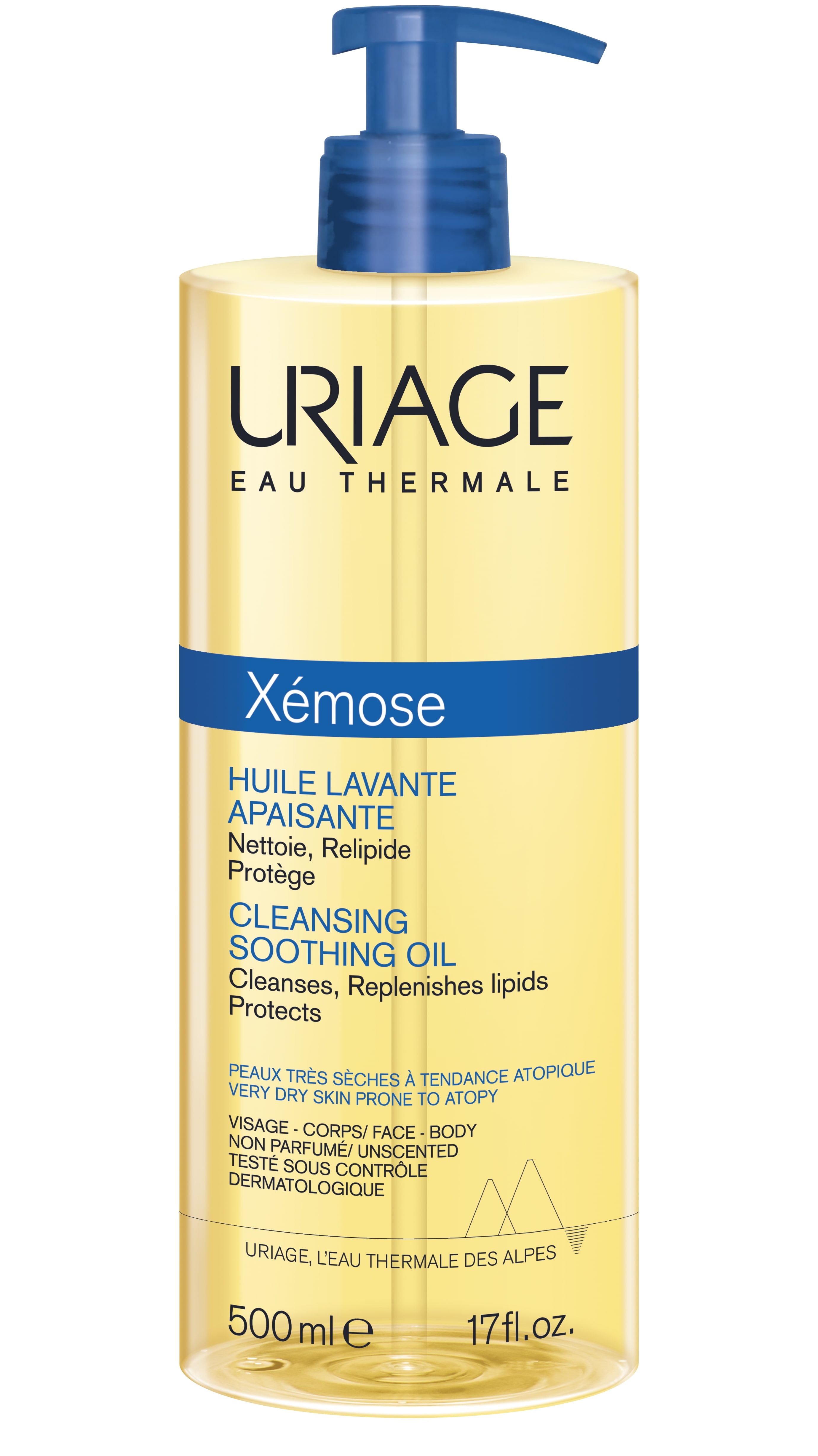 URIAGE Xemose Olejek do kąpieli , delikatnie oczyszczający i wygładzający skórę, 500 ml