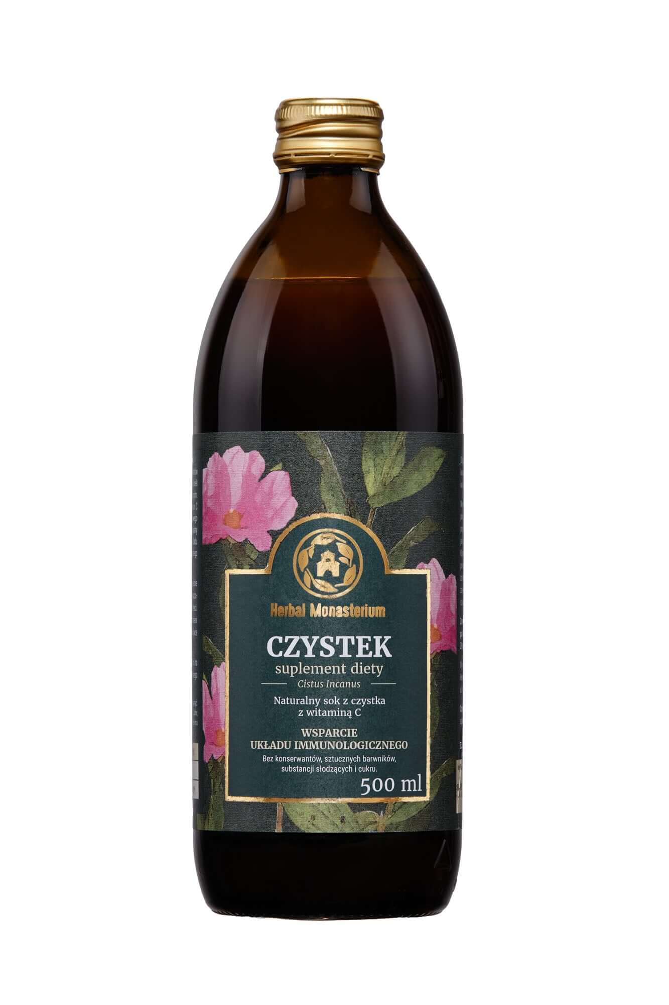Herbal Monasterium Czystek, sok z czystka z witaminą C, 500 ml