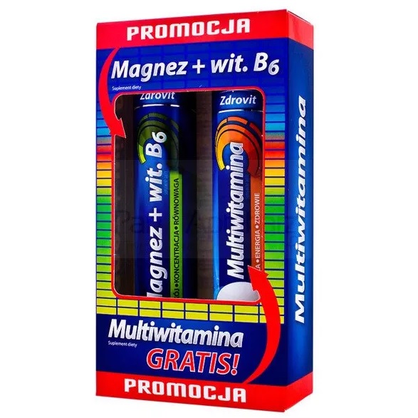 Zdrovit Magnez + Witamina B6, tabletki musujące, 24 szt.