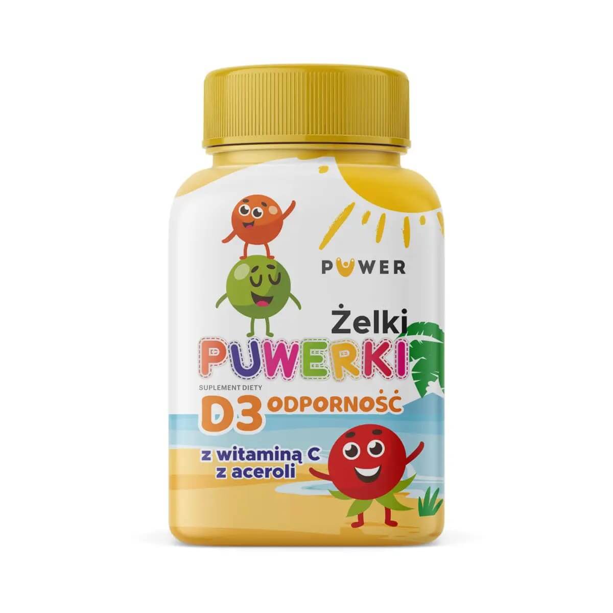 Żelki Puwerki D3 Odporność żelki z witaminą C z aceroli, dla dzieci, 50 szt 