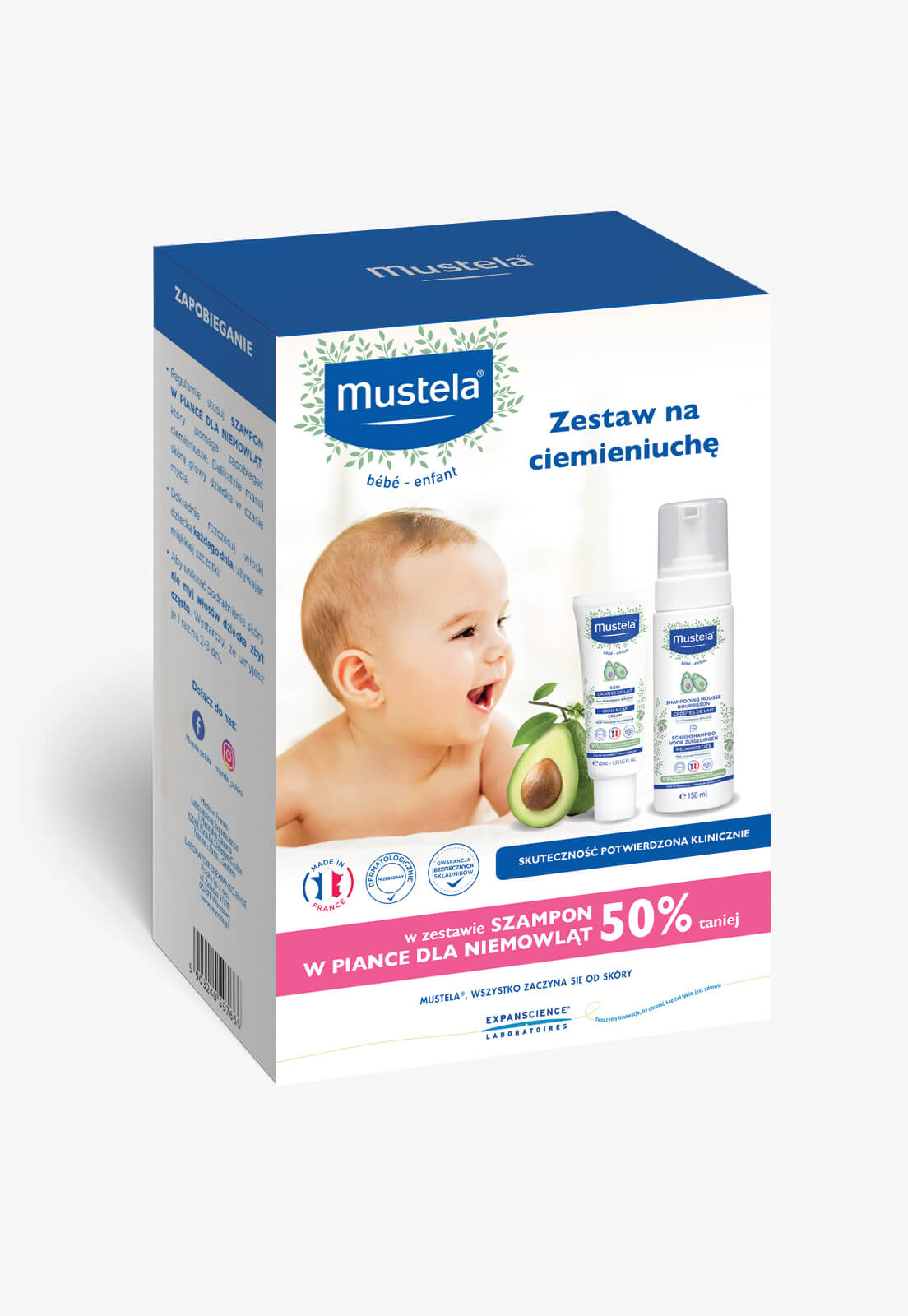 Mustela Bebe – Enfant Zestaw na Ciemieniuchę zestaw: krem od 1. dnia życia – 40 ml + szampon od 1. dnia życia – 150 ml 