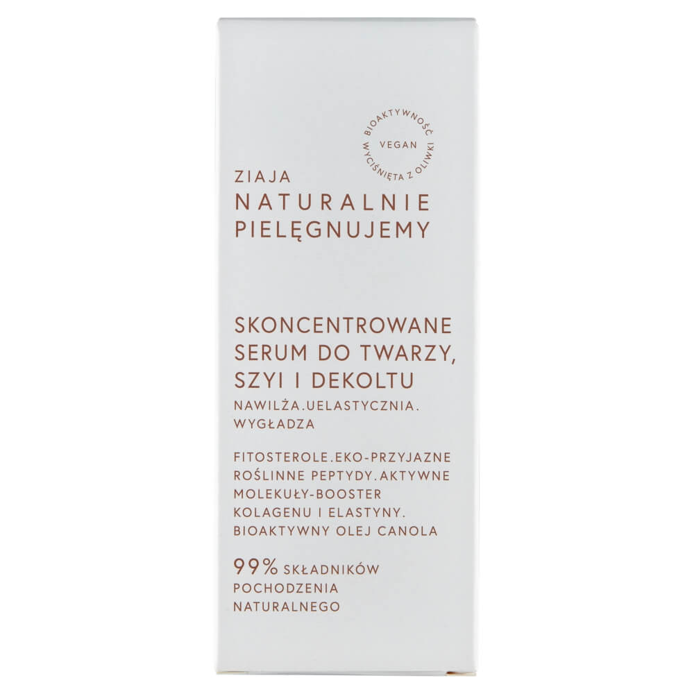 Ziaja Naturalnie Pielęgnujemy, skoncentrowane serum do twarzy szyi i dekoltu, 30 ml