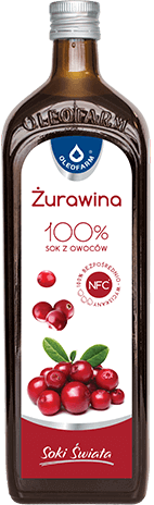 Żurawina 100%, sok ze składnikami uzupełniającymi codzienną dietę, 980 ml