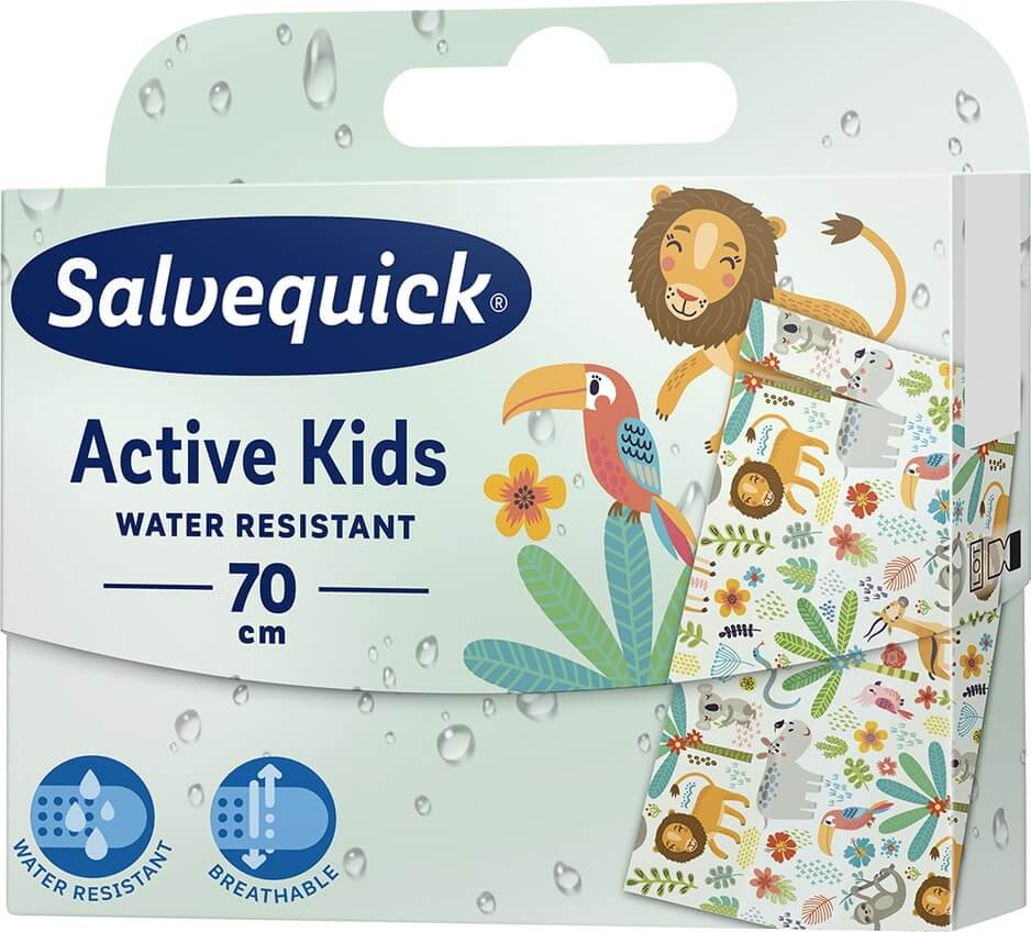 Plastry Salvequick Active Kids , wodoodporne, 10 cm x 6 cm