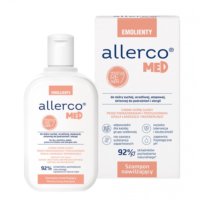 ALLERCO Szampon nawilżający, do skóry suchej, wrażliwej, atopowej, 200 ml