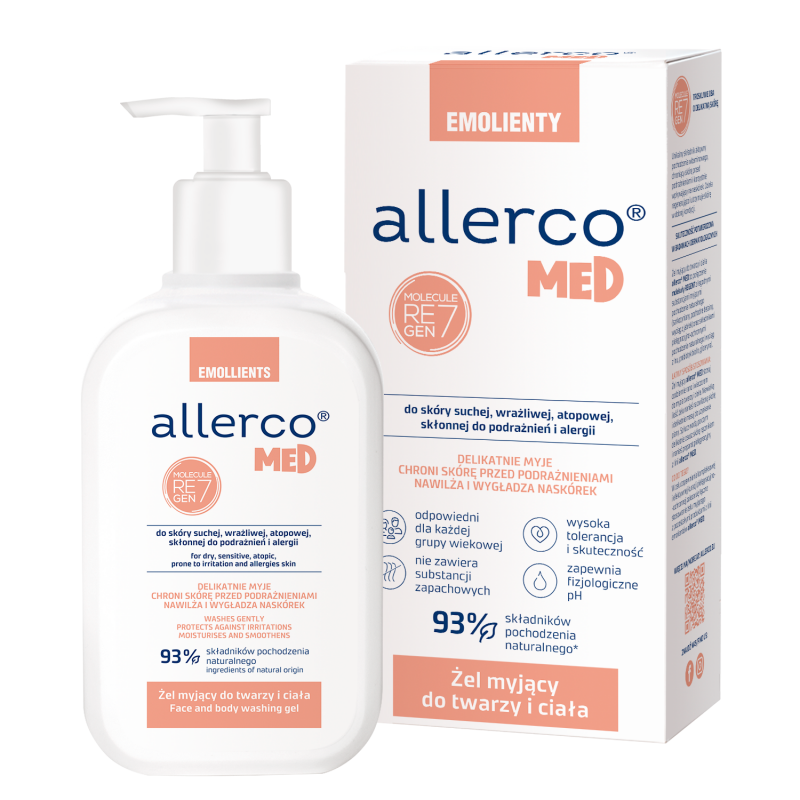 ALLERCO Żel myjący, do skóry skłonnej do podrażnień i alergii, 200 ml