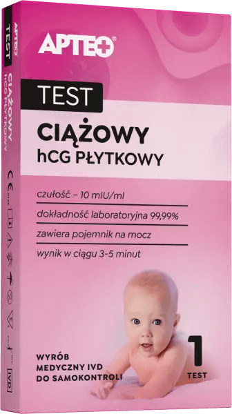 Test ciążowy hCG APTEO płytkowy, 1 szt.