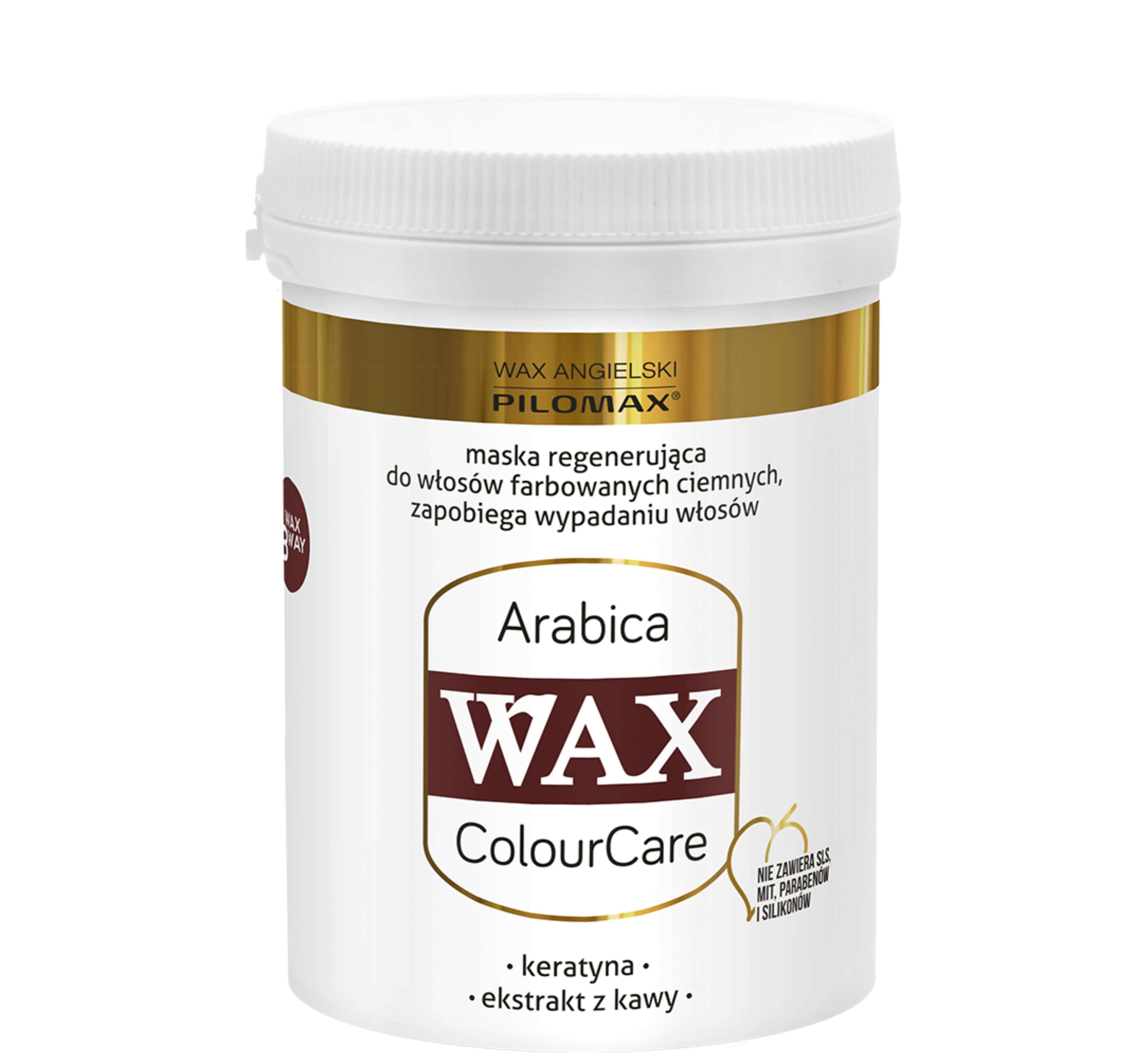 WAX angielski Pilomax Maska Arabica , do włosów farbowanych na ciemne kolory, 480 g