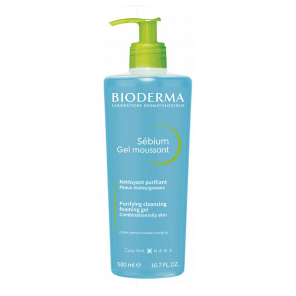Bioderma Sebium Gel moussant, Antybakteryjny żel oczyszczający, 500 ml