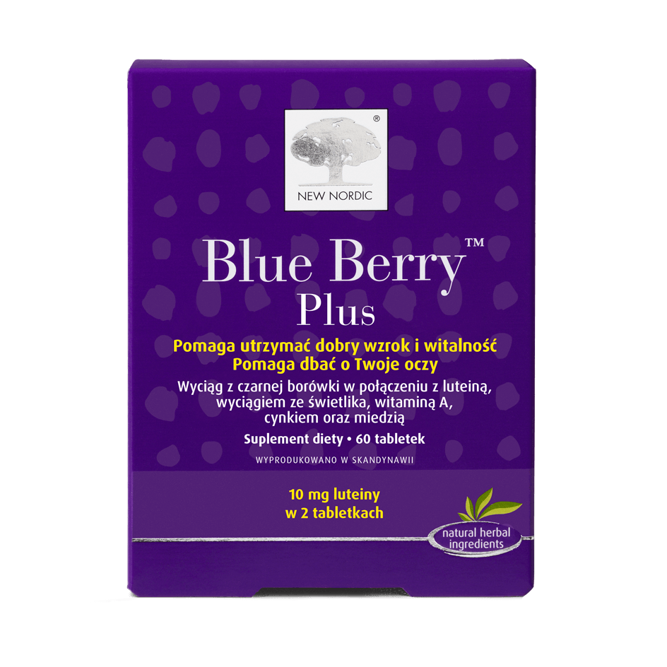 Blue Berry Plus tabletki ze składnikami wspomagającymi prawidłowe widzenie, 60 szt.