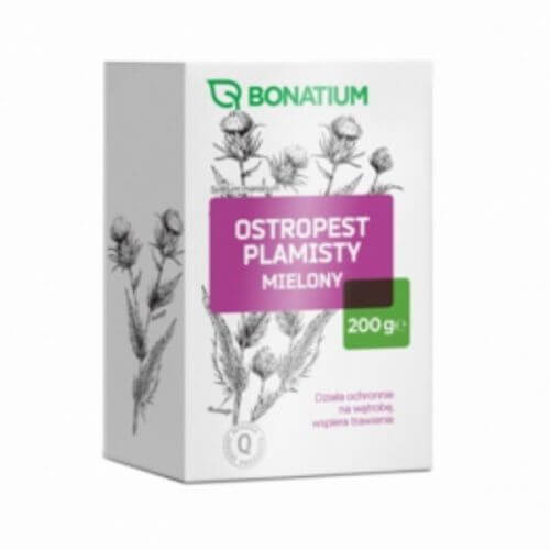 Bonatium Ostropest Plamisty Mielony zioła wspomagające wątrobę, 200 g