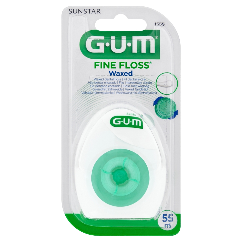SUNSTAR GUM FINE FLOSS, woskowana nić dentystyczna 55m, 1 szt.