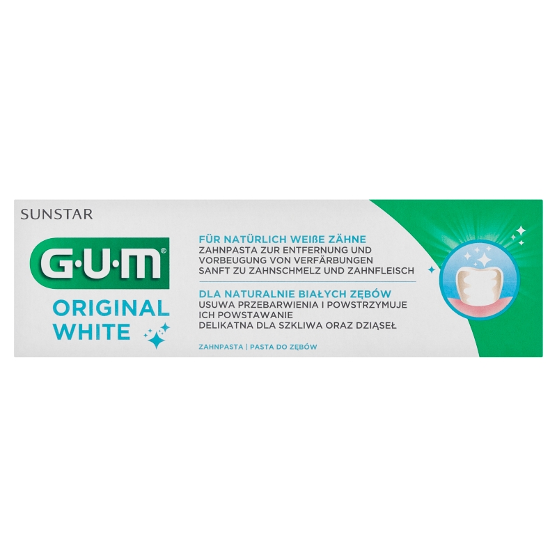 SUNSTAR GUM Original White, pasta do zębów wybielająca, 75 ml