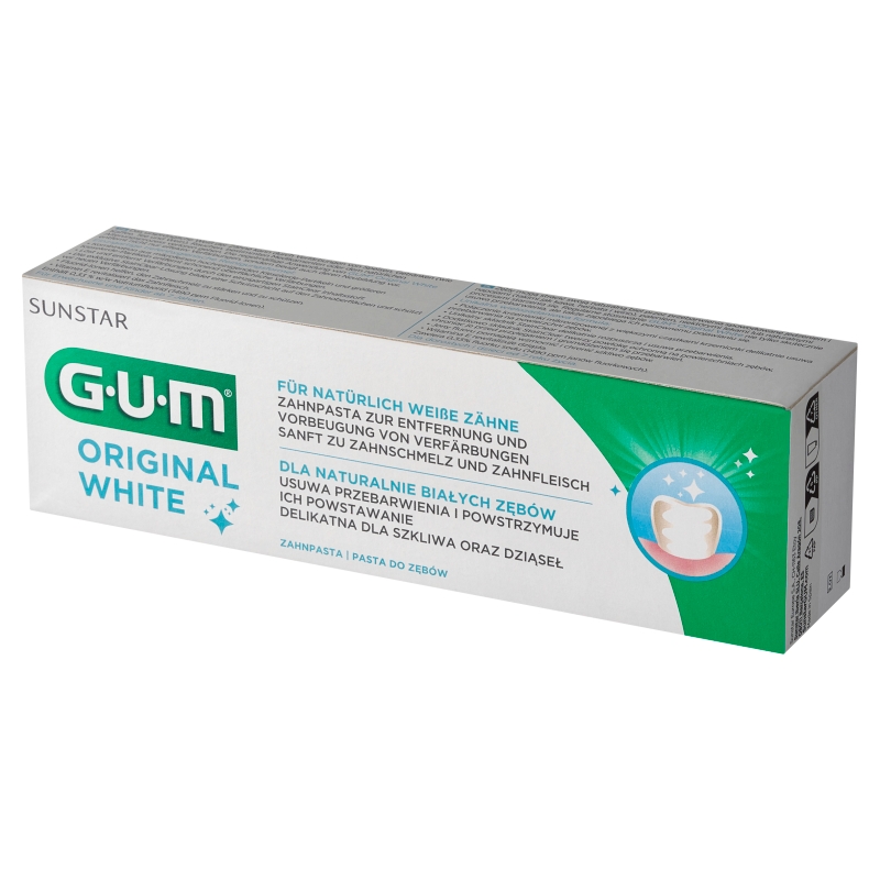 SUNSTAR GUM Original White, pasta do zębów wybielająca, 75 ml