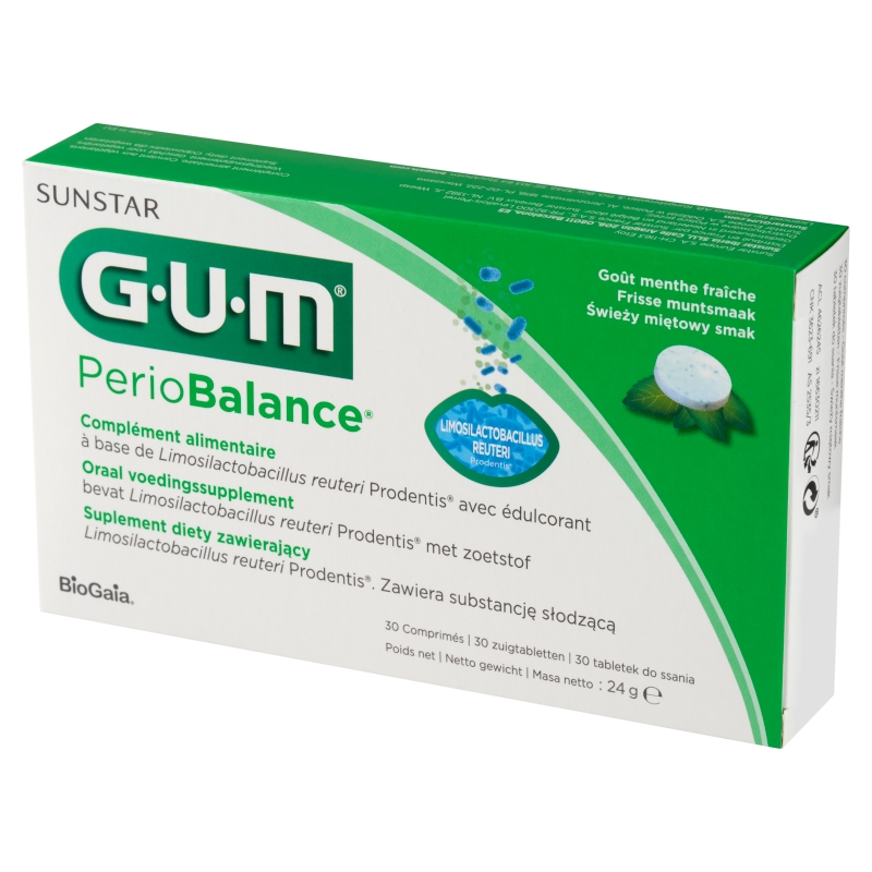 SUNSTAR GUM PerioBalance , tabletki na dobra kondycję jamy ustnej, 30 szt.