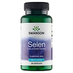 Swanson Selen Select 100 mg kapsułki z selenem pomagającym zachować zdrowe włosy i paznokcie, 200 szt.