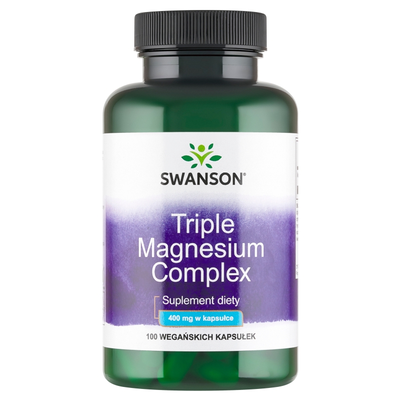 Swanson Triple Magnesium Complex 400 mg kapsułki z magnezem, 100 szt.