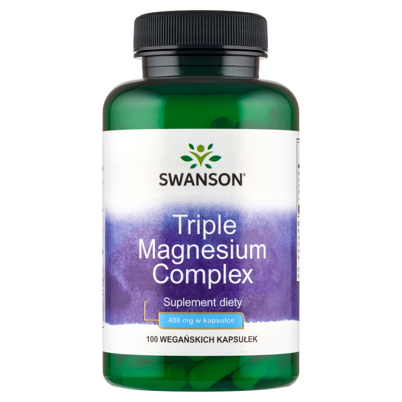 Swanson Triple Magnesium Complex 400 mg kapsułki z magnezem, 100 szt.