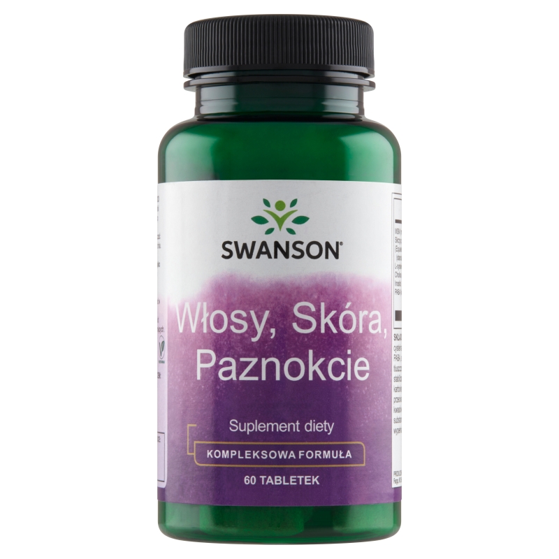 Swanson Włosy skóra paznokcie, kapsułki ze skrzypem polnym i choliną, 60 szt.