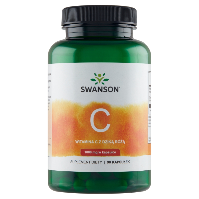 Swanson Vitamin C with Rose Hips 1000 mg, kapsułki z wysoką zawartością witaminy C, 90 szt.