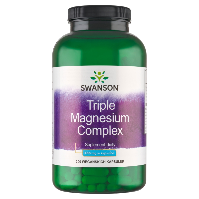 Swanson Triple Magnesium Complex , kapsułki ze składnikami uzupełniającymi codzienną dietę w magnez, 300 szt.