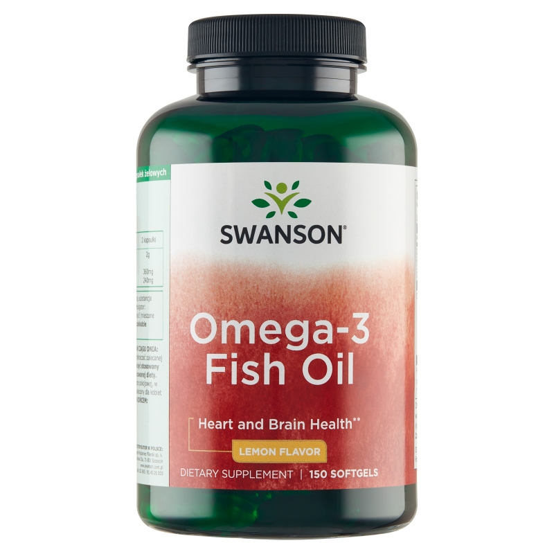 Swanson Omega-3 Fish Oil, kapsułki o smaku cytrynowym, 150 szt.
