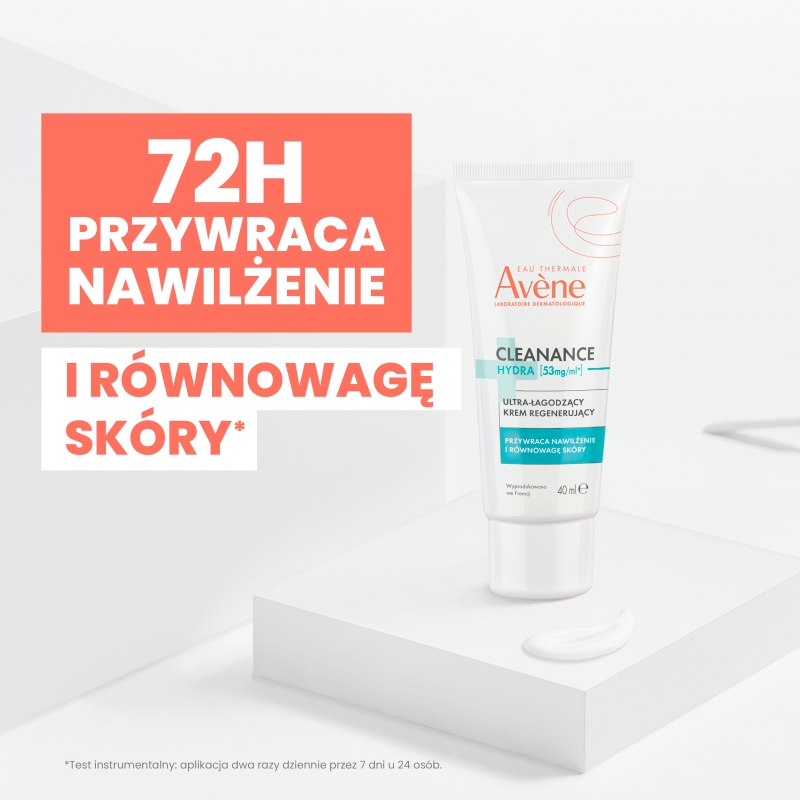 Avene Cleanance Hydra, krem łagodzący do skóry wysuszonej i podrażnionej, 40 ml