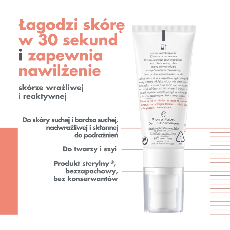 Avene Tolérance Control, balsam łagodząco regenerujący, 40 ml