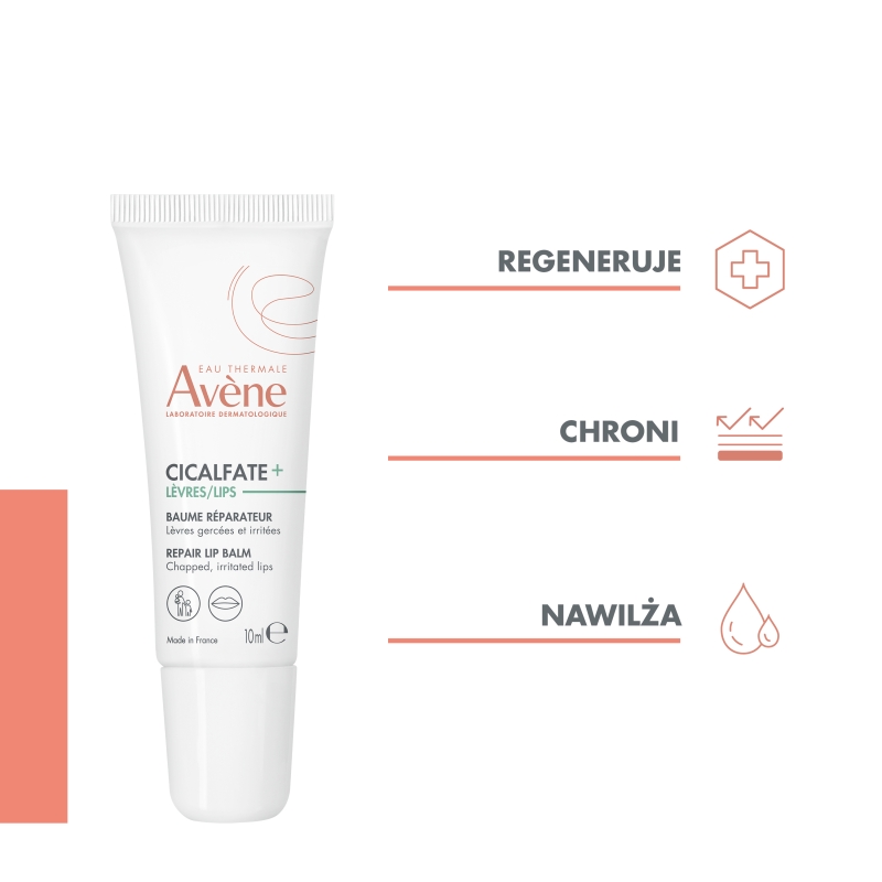 Avene Cicalfate+, regenerujący balsam do ust, 10 ml
