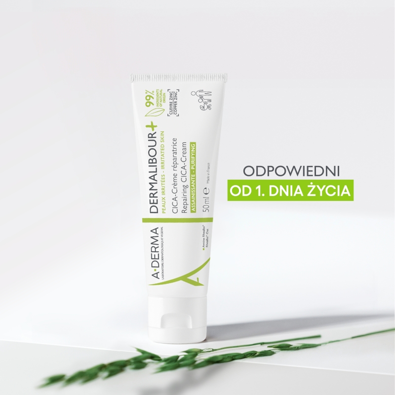 A-DERMA DERMALIBOUR +, krem regenerujący do skóry podrażnionej, 50 ml