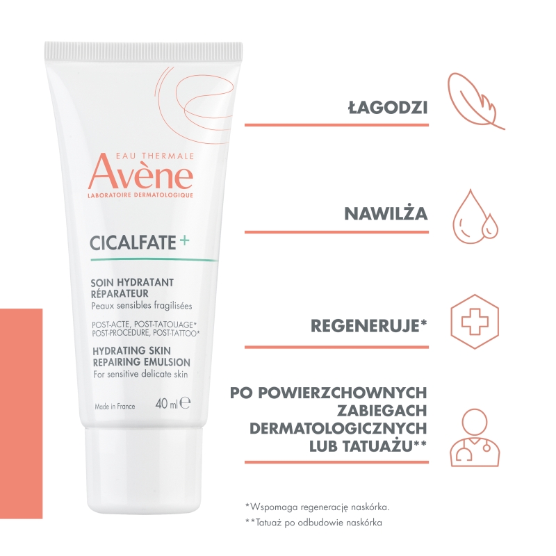 AVENE Cicalfate+, nawilżająca emulsja regenerująca, 40 ml