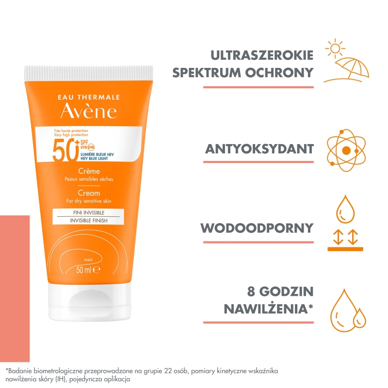 AVENE Bardzo Wysoka Ochrona , krem, SPF 50+, 50 ml