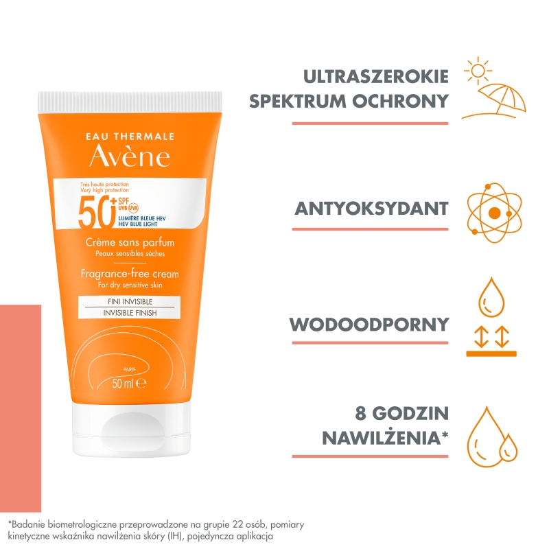 AVENE Bardzo Wysoka Ochrona , krem bez zapachu, SPF 50+, 50 ml