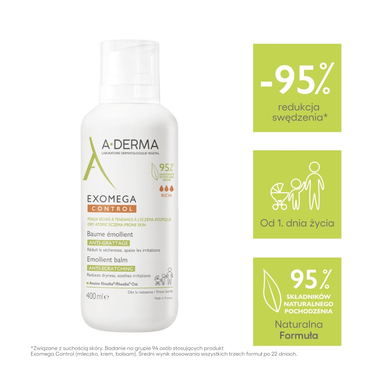 A-Derma Exomega Control, balsam emolient, 400 ml