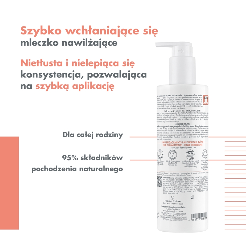 Avene Xeracalm Nutrition, mleczko, 400 ml
